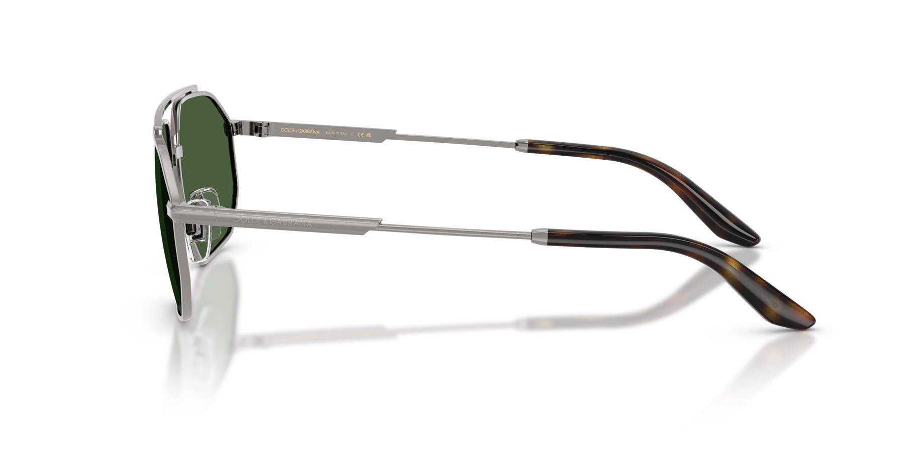 Occhiali da sole Dolce & Gabbana DG 2328 (04/71) colore gunmetal forma aviator lenti verde scuro