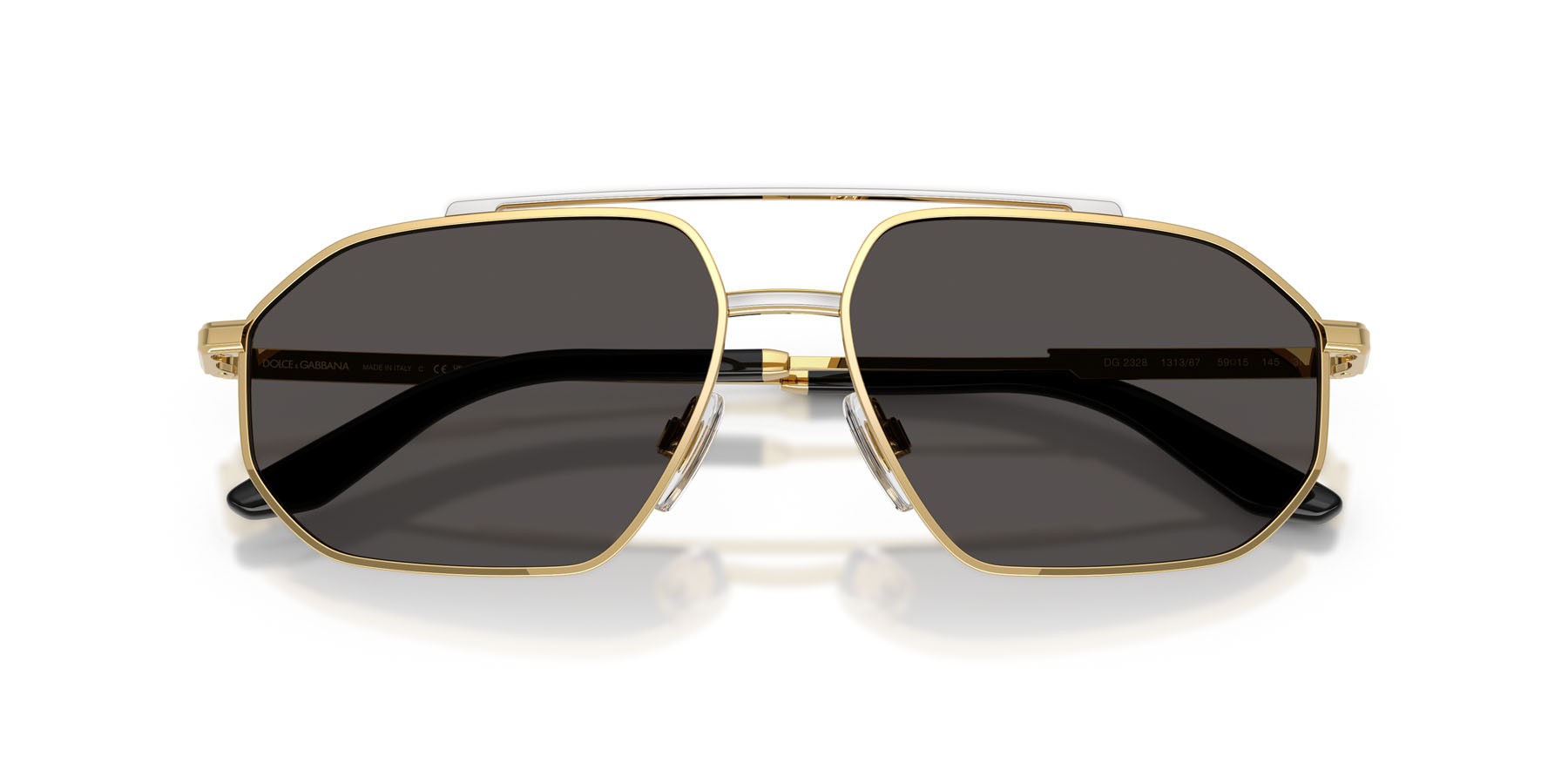 Sunglasses Dolce & Gabbana DG 2328 (131387) color oro/argento shape aviator lenses grigio scuro