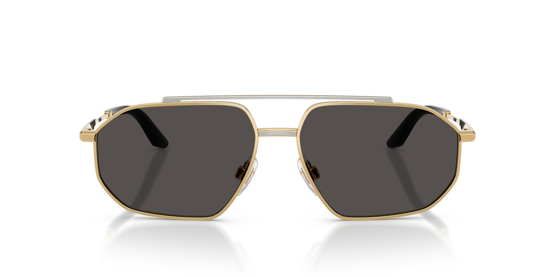 Sunglasses Dolce & Gabbana DG 2328 (131387) color oro/argento shape aviator lenses grigio scuro