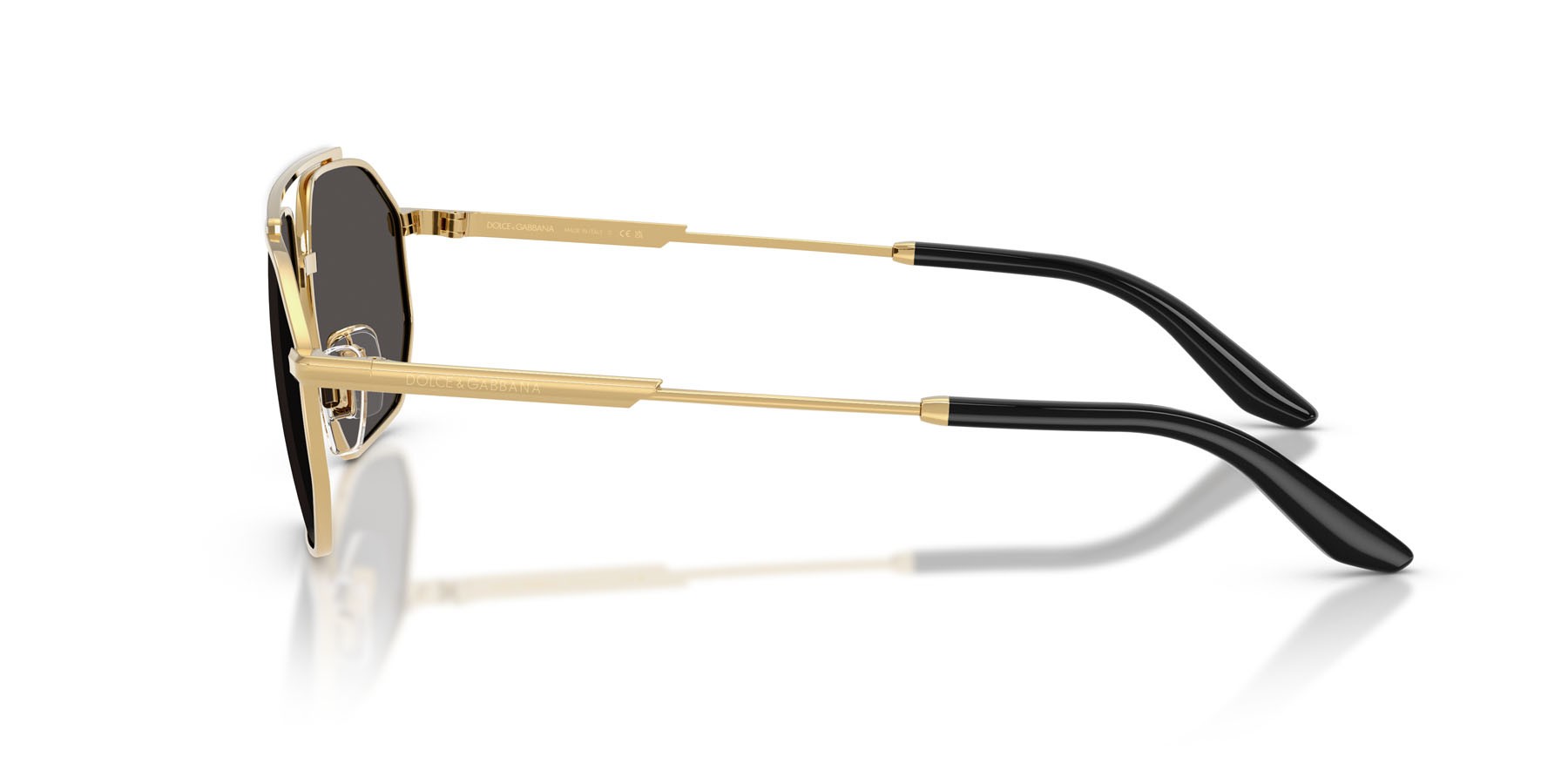 Sunglasses Dolce & Gabbana DG 2328 (131387) color oro/argento shape aviator lenses grigio scuro