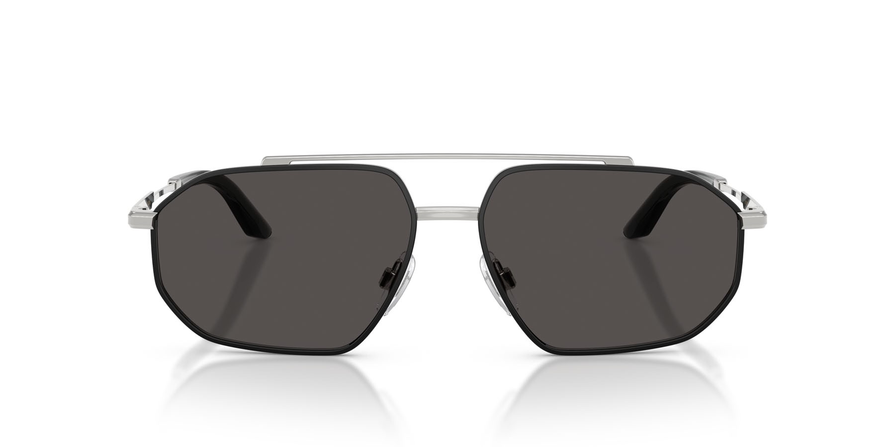Sunglasses Dolce & Gabbana DG 2328 (132487) color argento/nero opaco shape aviator lenses grigio scuro