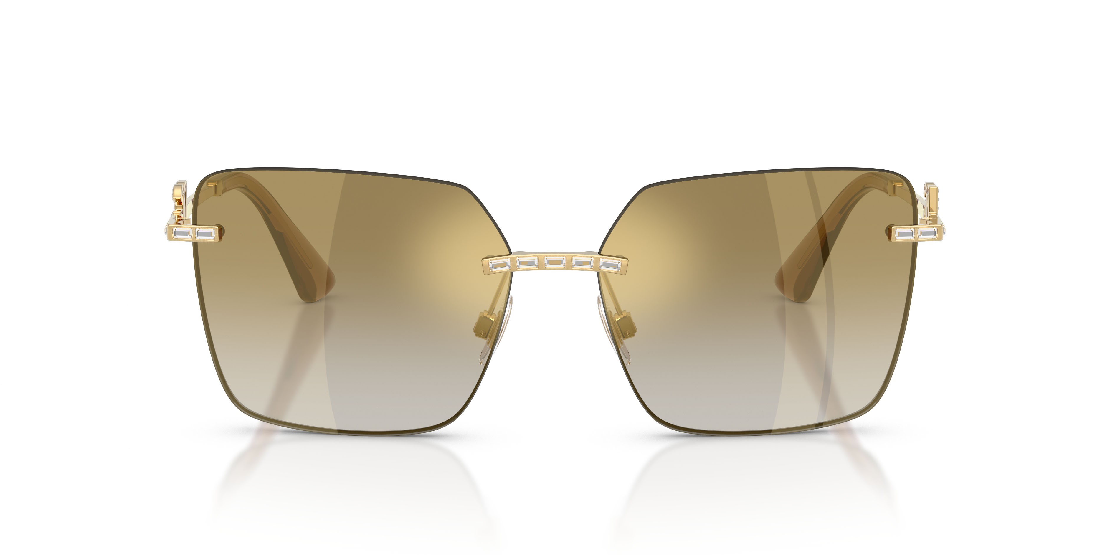 Sunglasses Dolce & Gabbana DG 2332B (02/6E) color oro shape square lenses grad light brown mirror gold