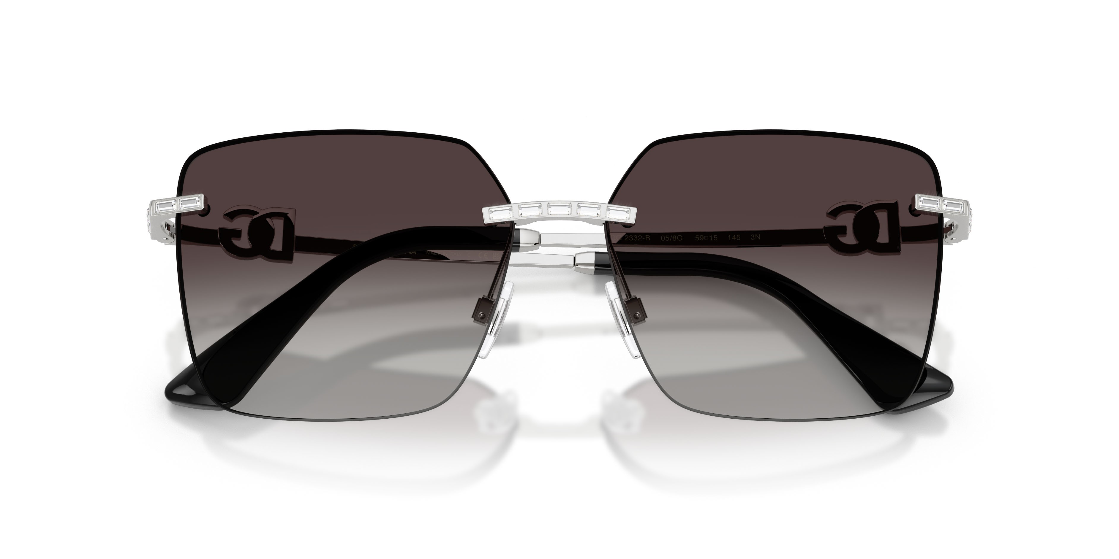 Sunglasses Dolce & Gabbana DG 2332B (05/8G) color argento shape square lenses sfumato grigio
