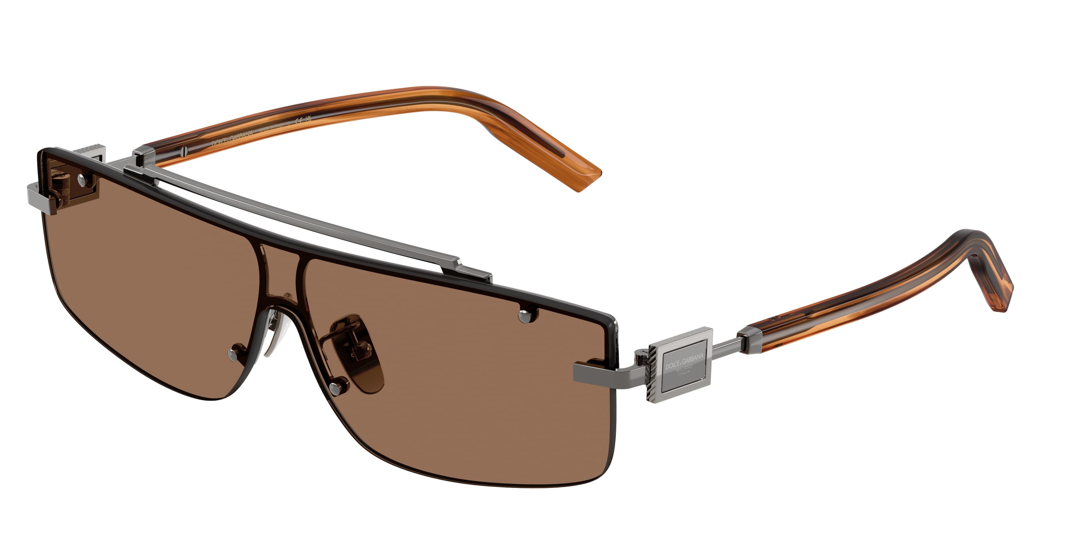 Sunglasses Dolce & Gabbana DG 2335 (133573) color bronzo shape rectangle lenses marrone scuro