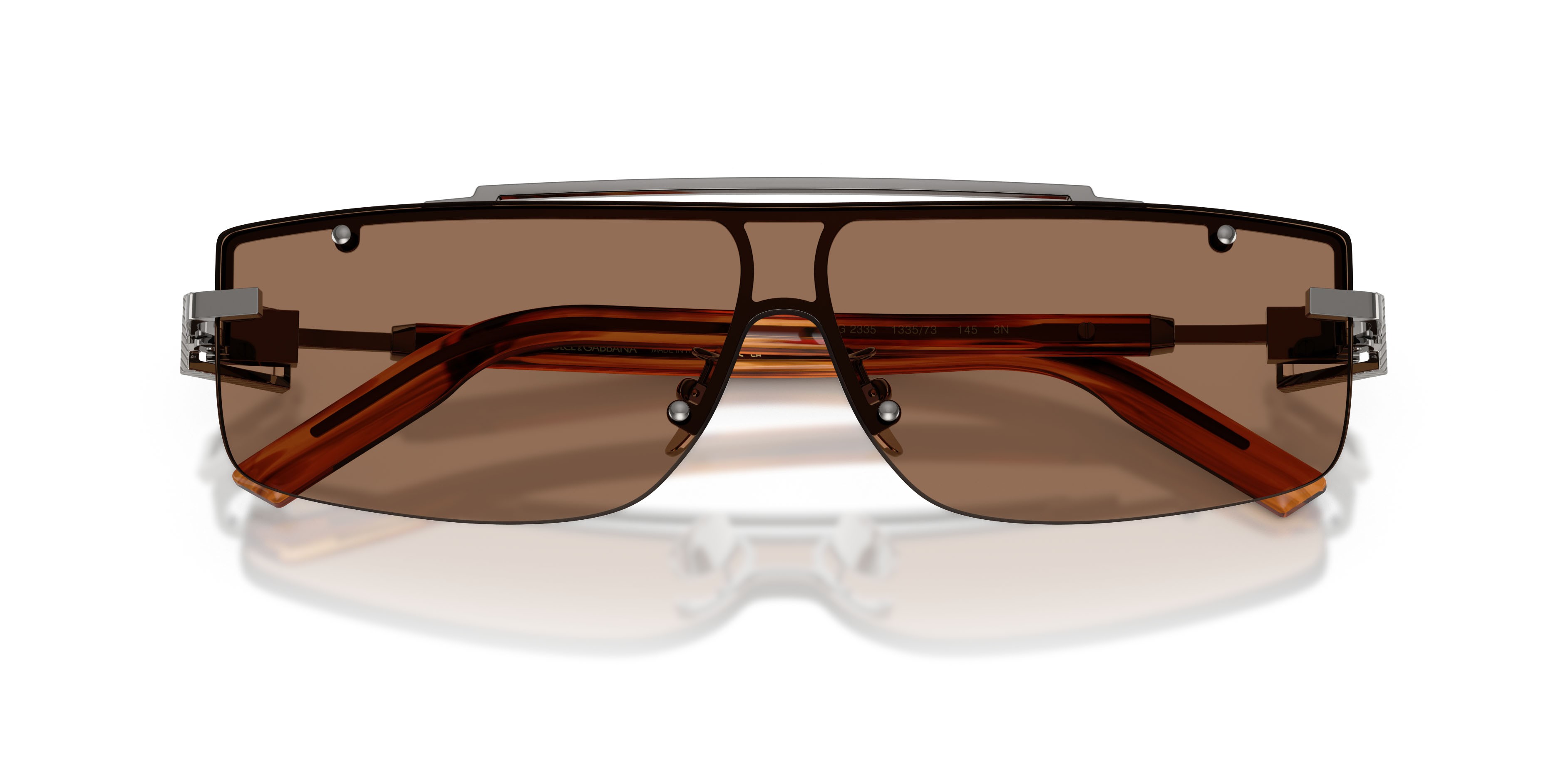 Sunglasses Dolce & Gabbana DG 2335 (133573) color bronzo shape rectangle lenses marrone scuro