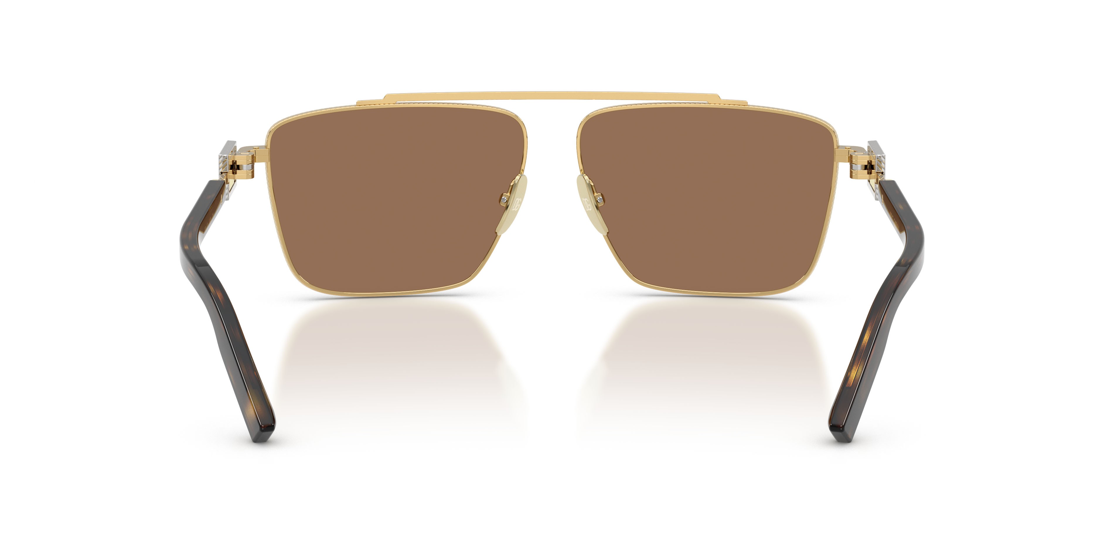 Occhiali da sole Dolce & Gabbana DG 2336 (02/73) colore oro forma quadrato lenti marrone scuro