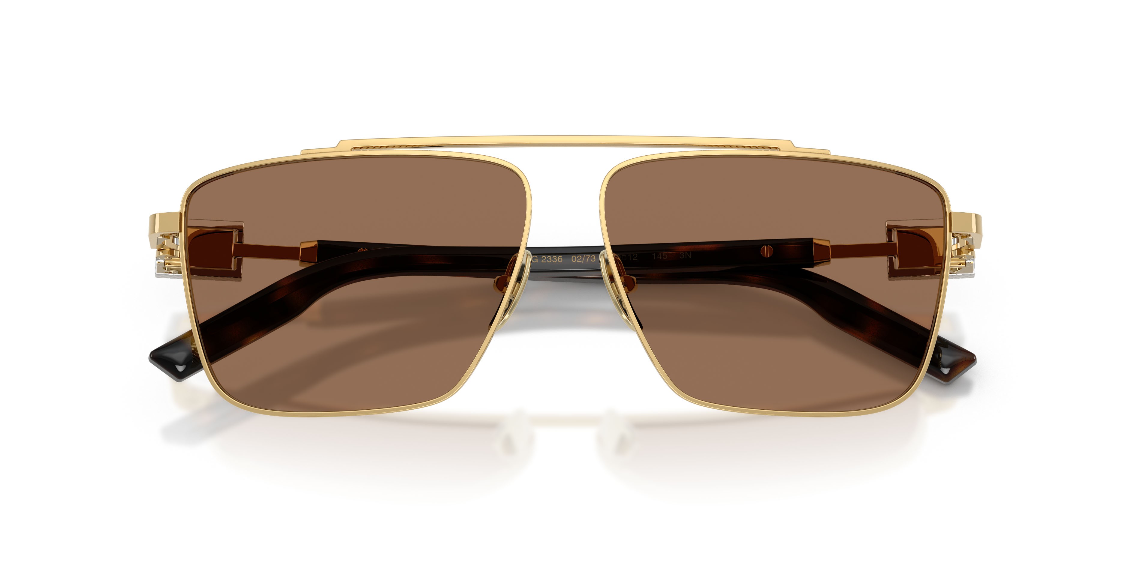 Occhiali da sole Dolce & Gabbana DG 2336 (02/73) colore oro forma quadrato lenti marrone scuro