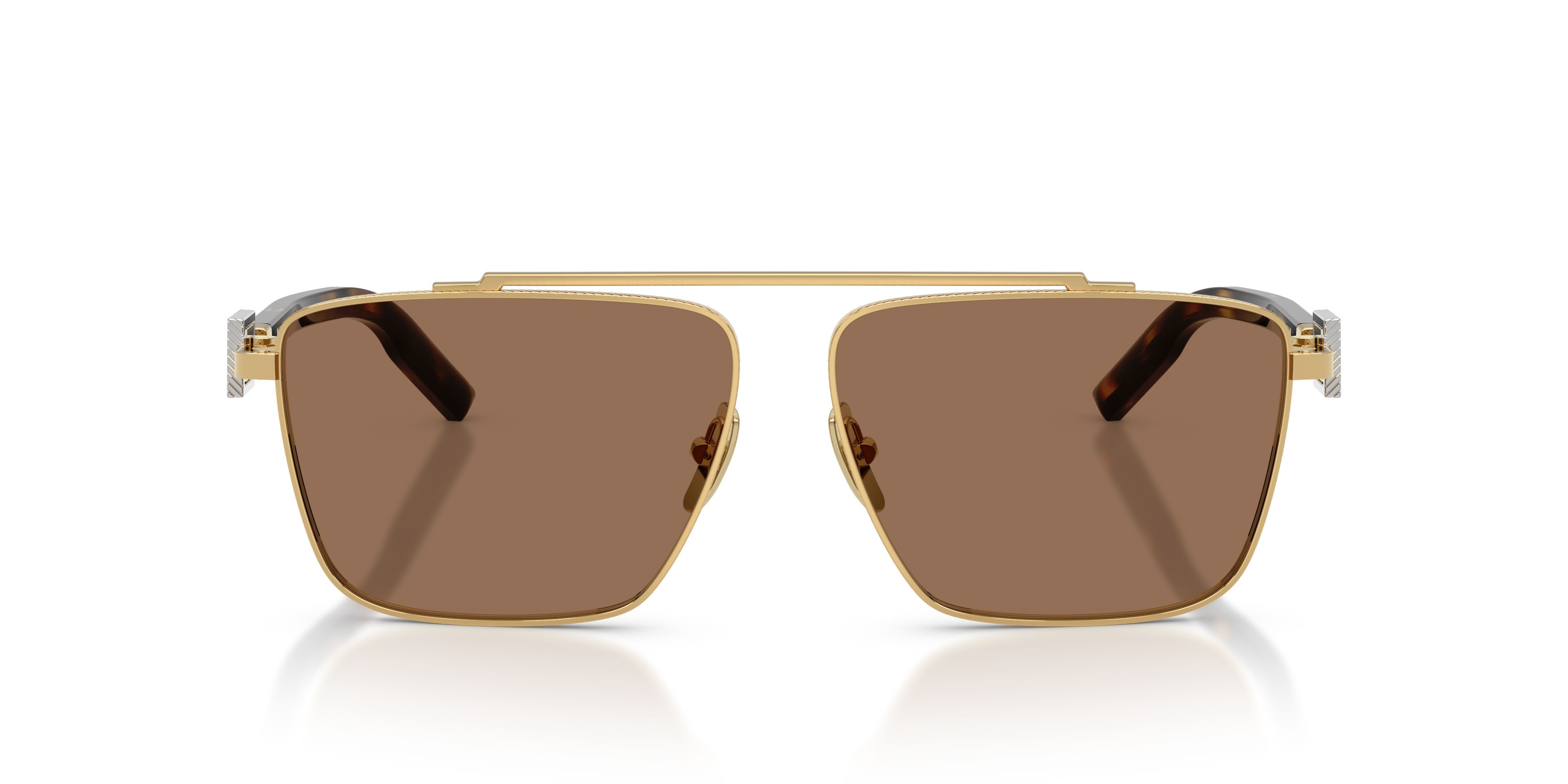 Occhiali da sole Dolce & Gabbana DG 2336 (02/73) colore oro forma quadrato lenti marrone scuro