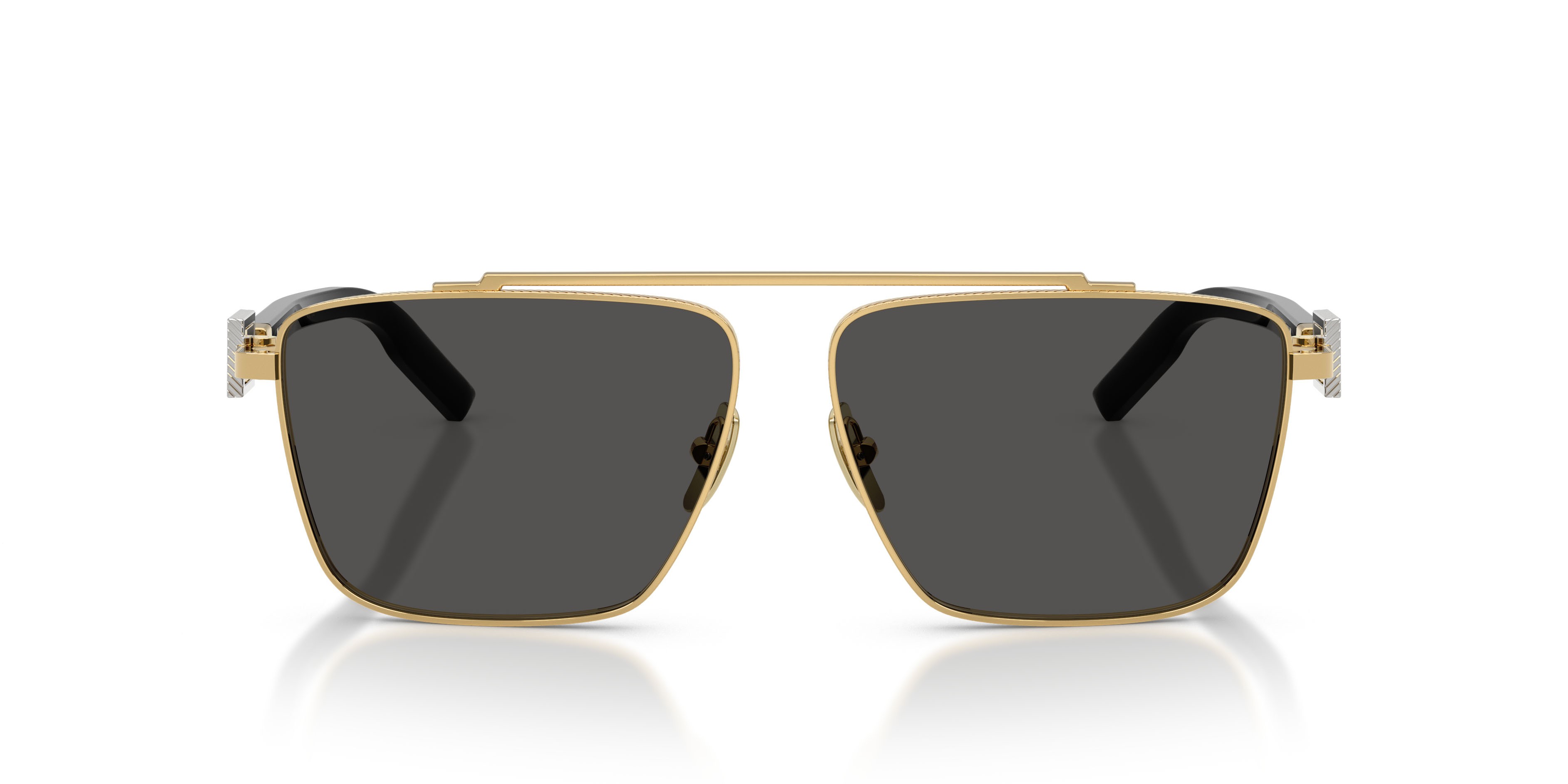Occhiali da sole Dolce & Gabbana DG 2336 (02/87) colore oro forma quadrato lenti grigio scuro