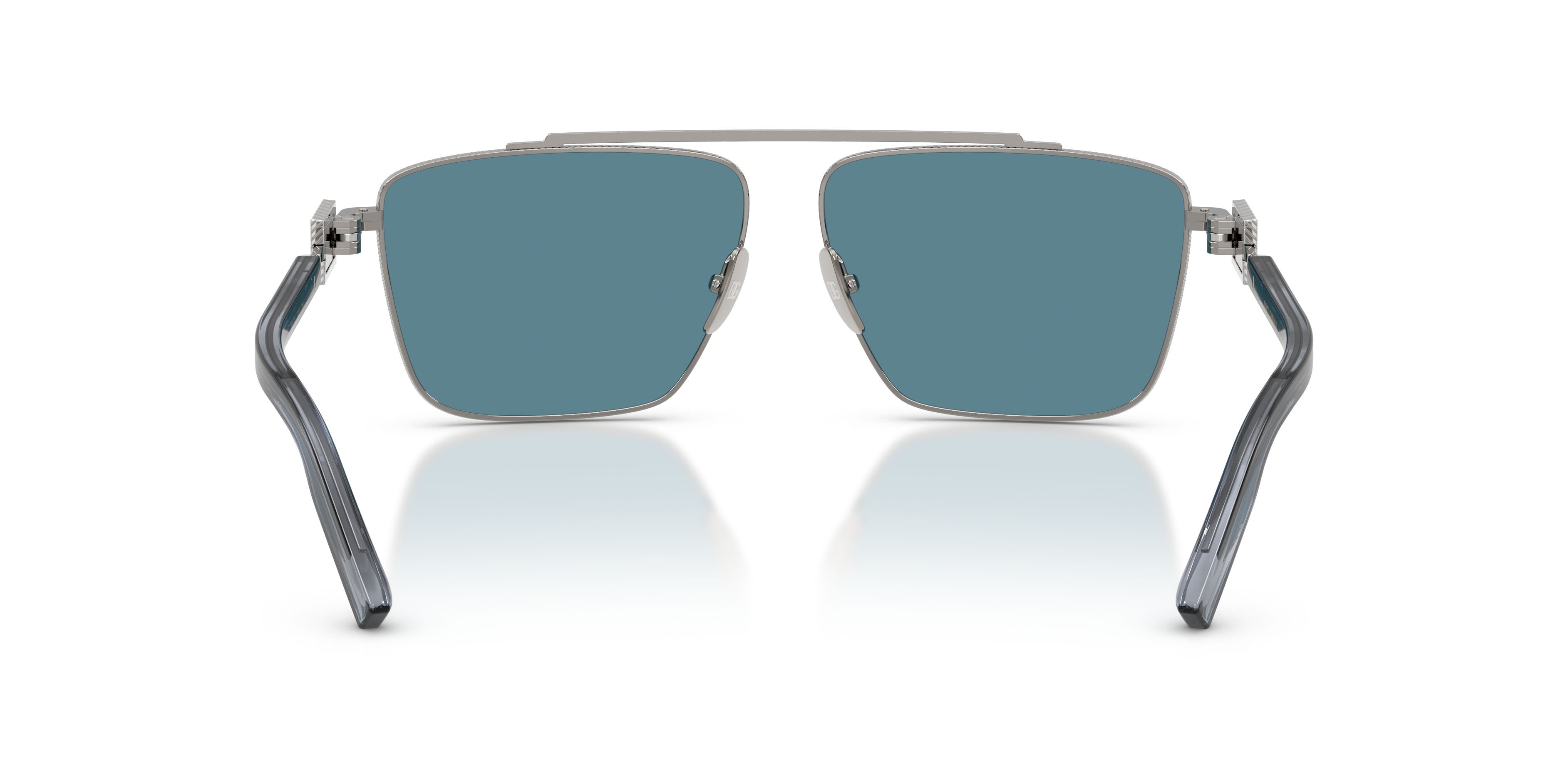Occhiali da sole Dolce & Gabbana DG 2336 (04/80) colore gunmetal forma quadrato lenti blu tinta unita