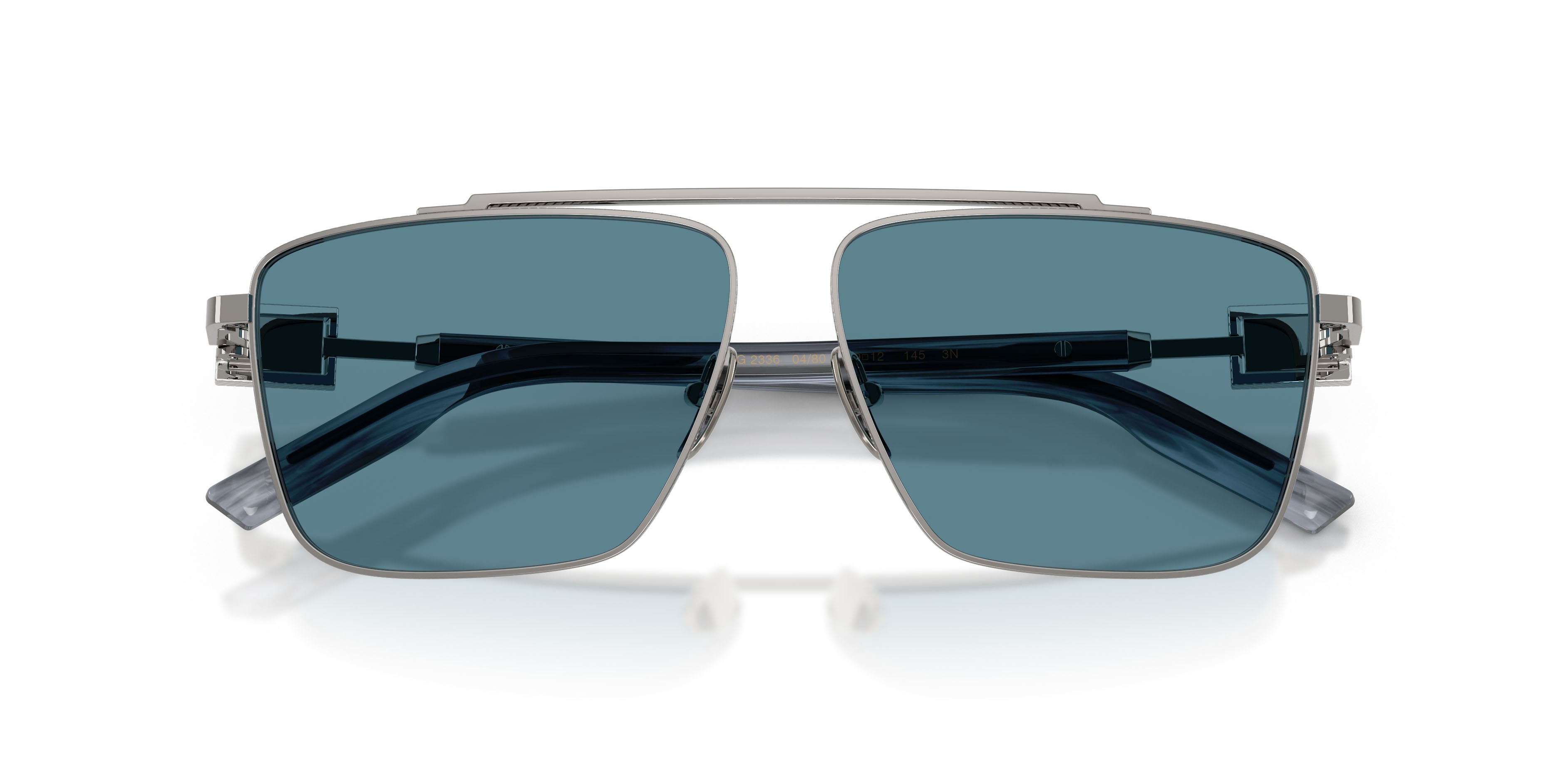 Occhiali da sole Dolce & Gabbana DG 2336 (04/80) colore gunmetal forma quadrato lenti blu tinta unita