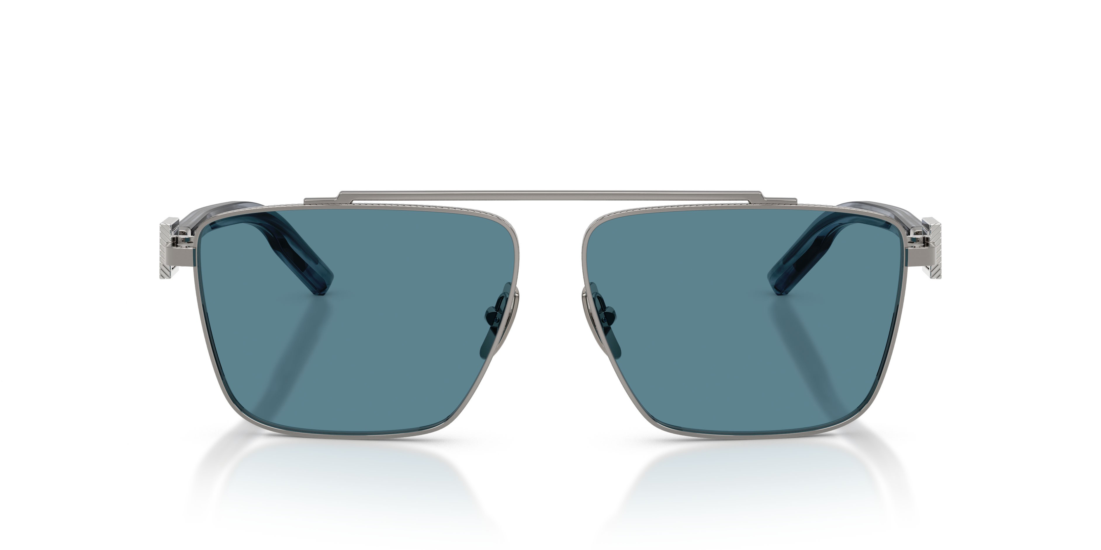 Occhiali da sole Dolce & Gabbana DG 2336 (04/80) colore gunmetal forma quadrato lenti blu tinta unita
