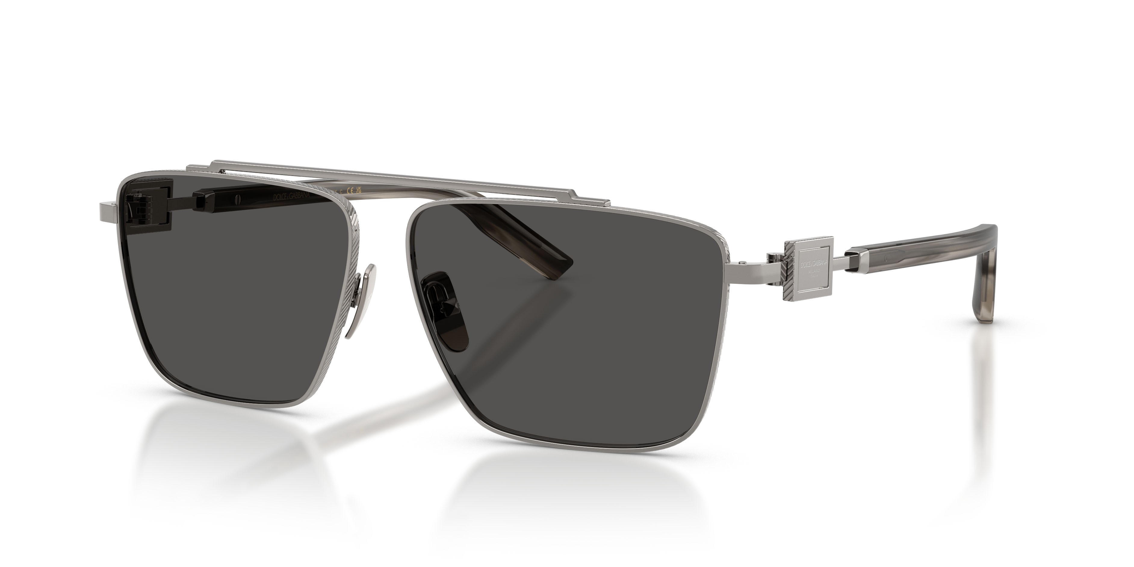 Occhiali da sole Dolce & Gabbana DG 2336 (04/87) colore gunmetal forma quadrato lenti grigio scuro