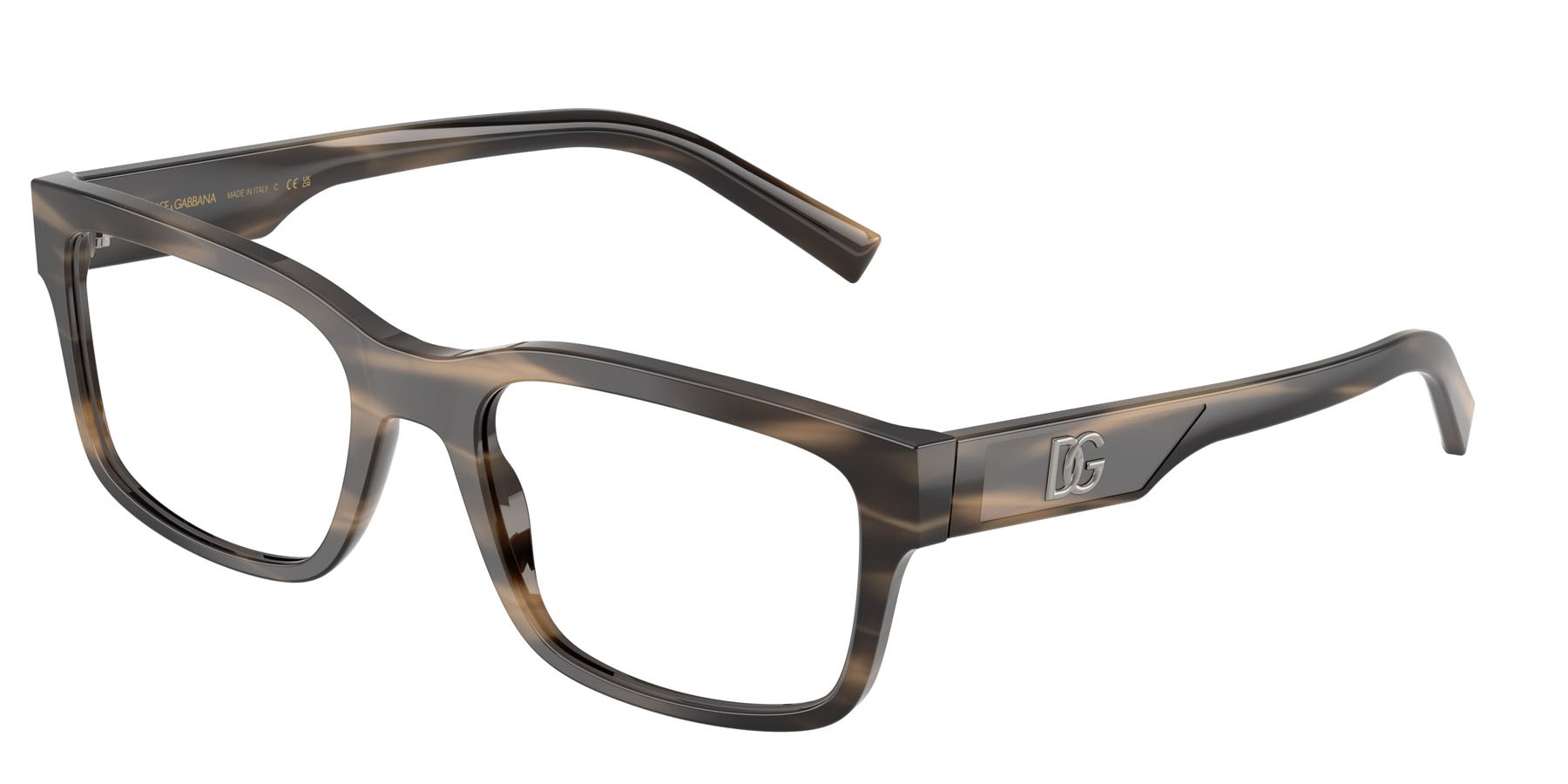 Eyeglasses Dolce & Gabbana DG 3352 (3200) color tabacco striato shape rectangle lenses lente demo
