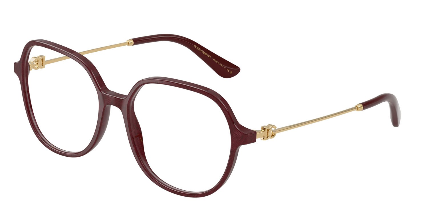 Eyeglasses Dolce & Gabbana DG 3364 (3442) color bordeaux shape butterfly lenses lente demo