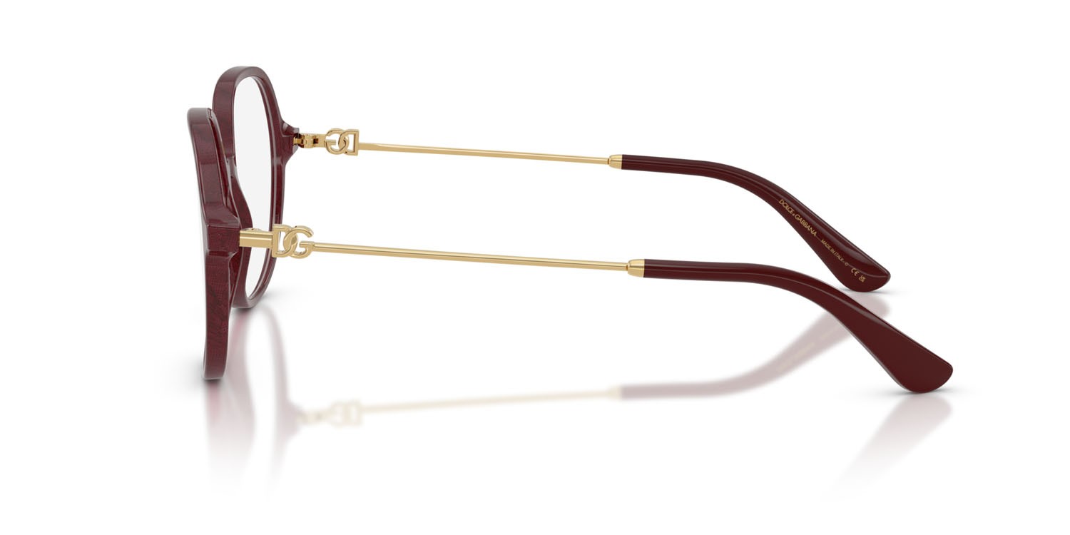 Eyeglasses Dolce & Gabbana DG 3364 (3442) color bordeaux shape butterfly lenses lente demo