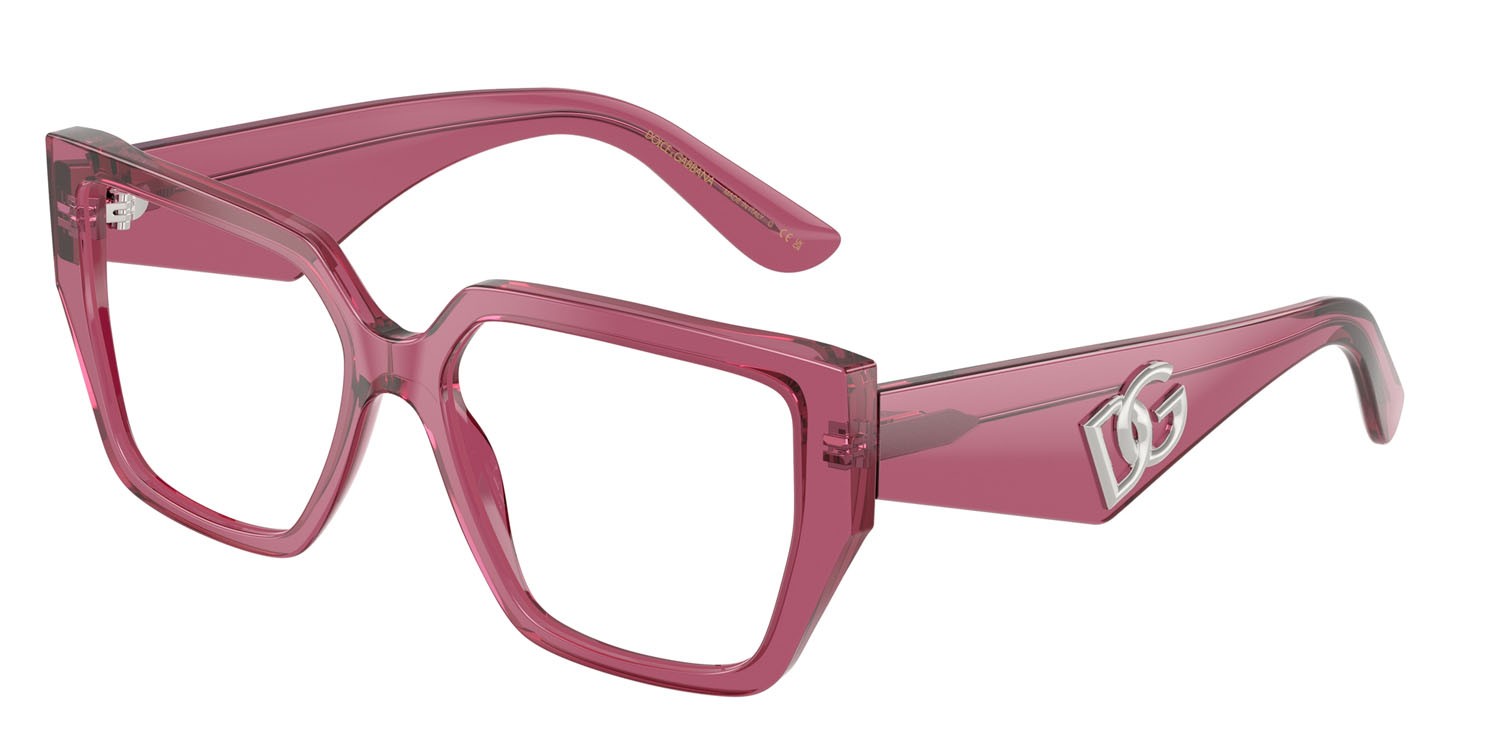 Eyeglasses Dolce & Gabbana DG 3373 (3211) color bordeaux trasparente shape square lenses lente demo