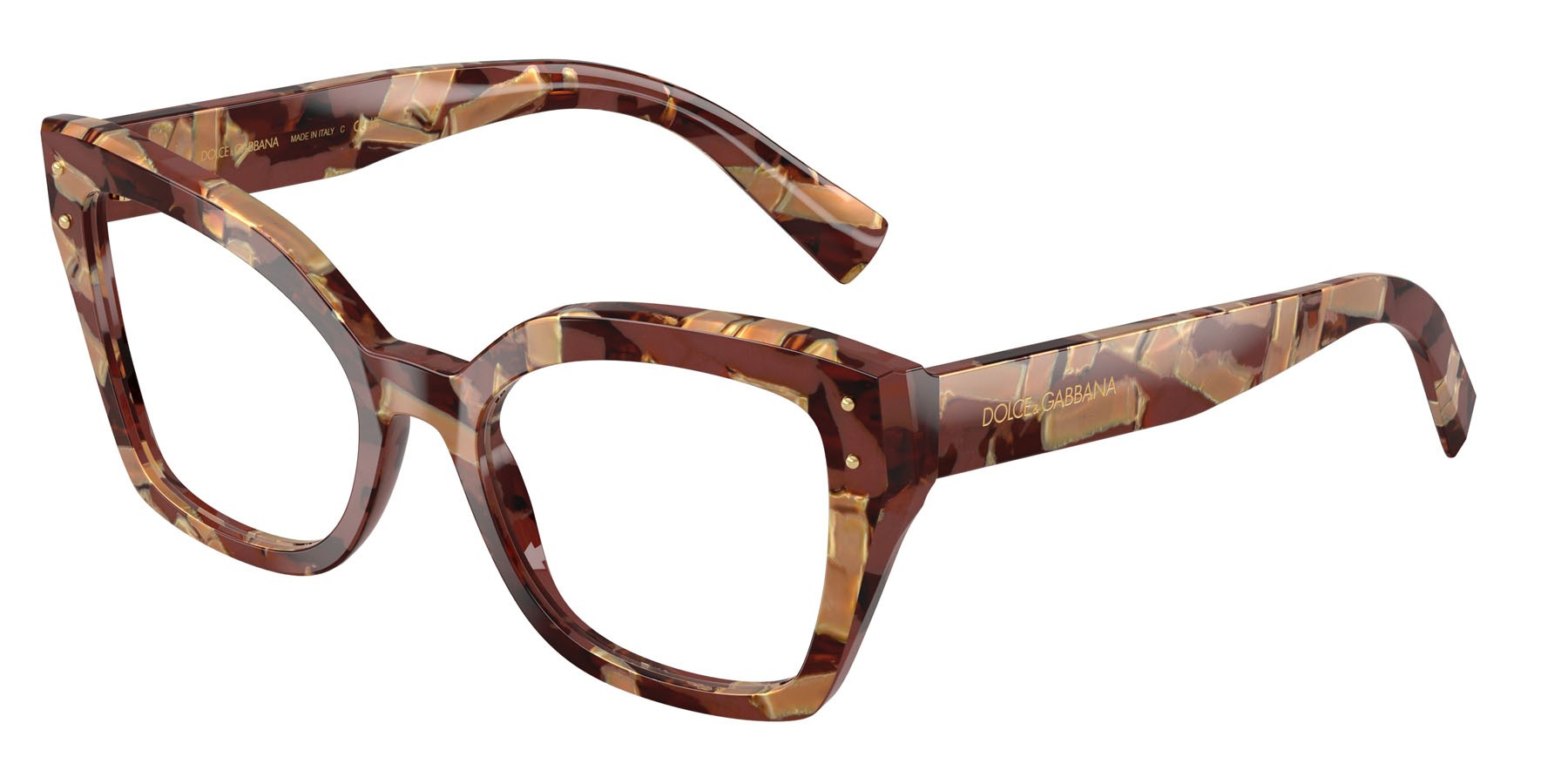 Eyeglasses Dolce & Gabbana DG 3386 (3462) color pearl havana brown shape butterfly lenses lente demo