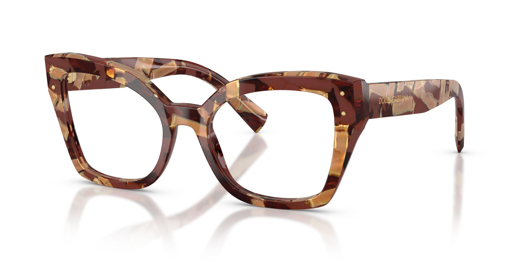 Eyeglasses Dolce & Gabbana DG 3386 (3462) color pearl havana brown shape butterfly lenses lente demo