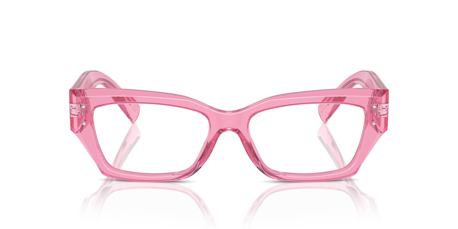 Brillen Dolce & Gabbana DG 3387 (3148) farbe rosa trasparente form rechteckig gläser lente demo