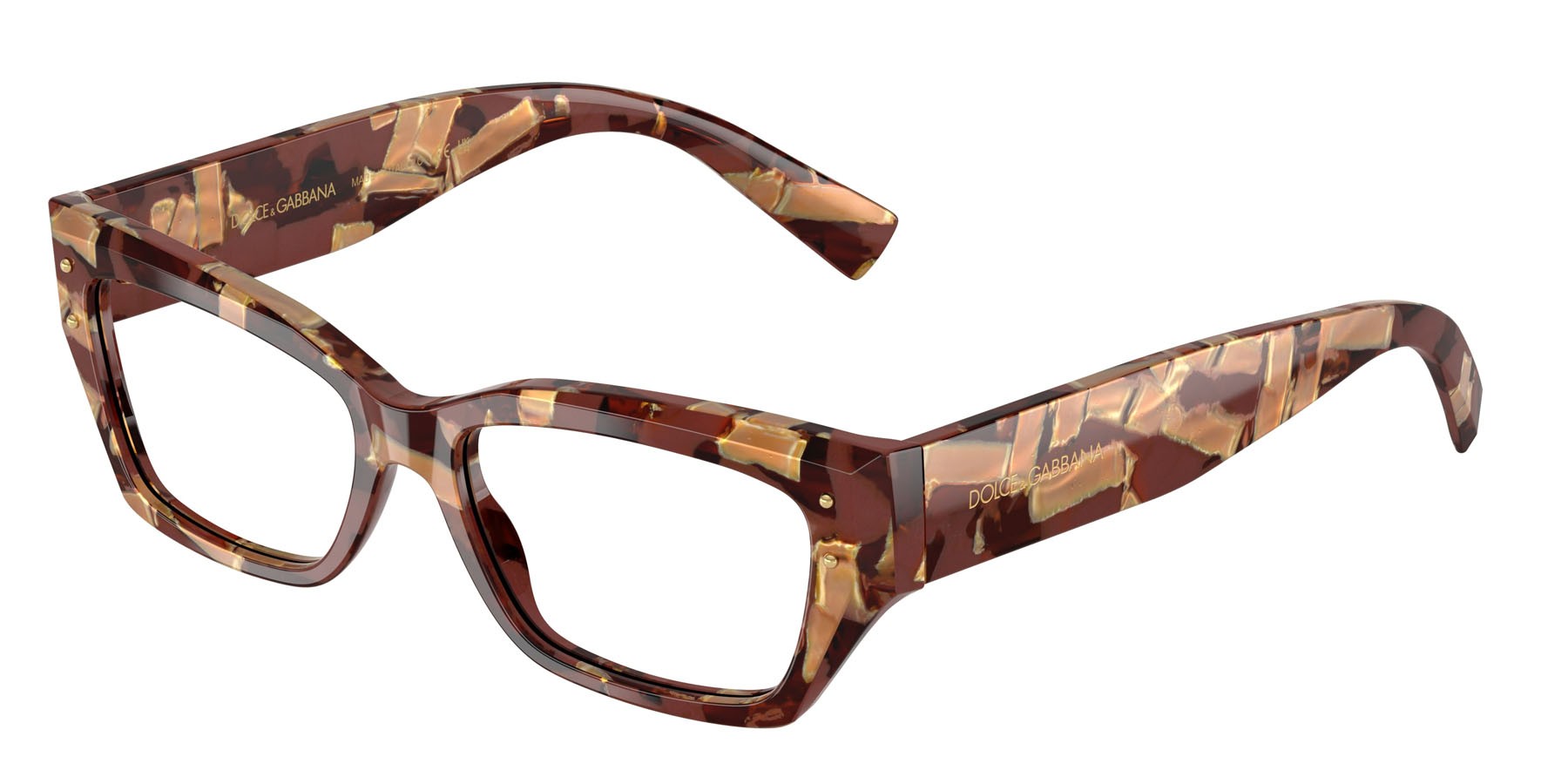 Eyeglasses Dolce & Gabbana DG 3387 (3462) color pearl havana brown shape rectangle lenses lente demo