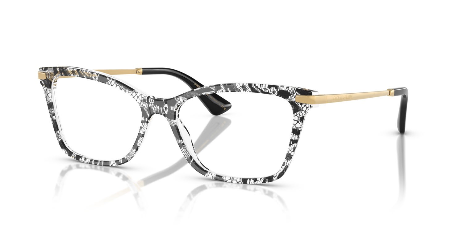 Occhiali da vista Dolce & Gabbana DG 3393 (3287) colore pizzo nero forma rettangolare lenti lente demo