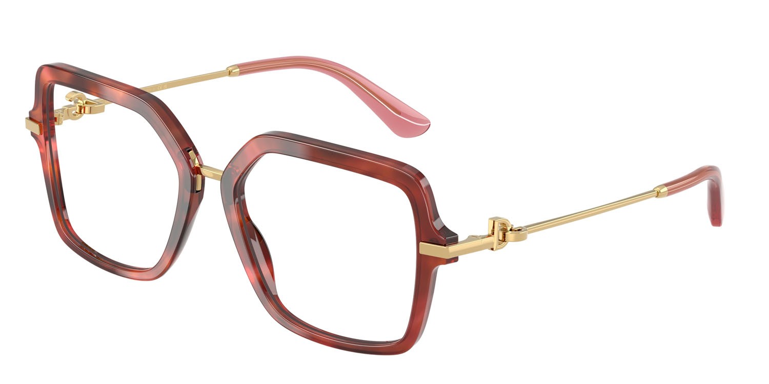 Brillen Dolce & Gabbana DG 3396 (3444) farbe marrone havana form quadratisch gläser lente demo