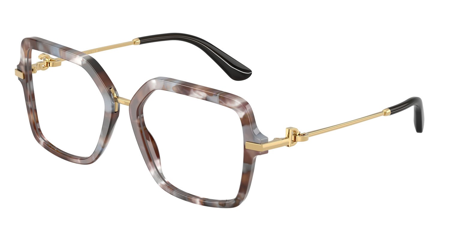 Brillen Dolce & Gabbana DG 3396 (3445) farbe havana grigio form quadratisch gläser lente demo