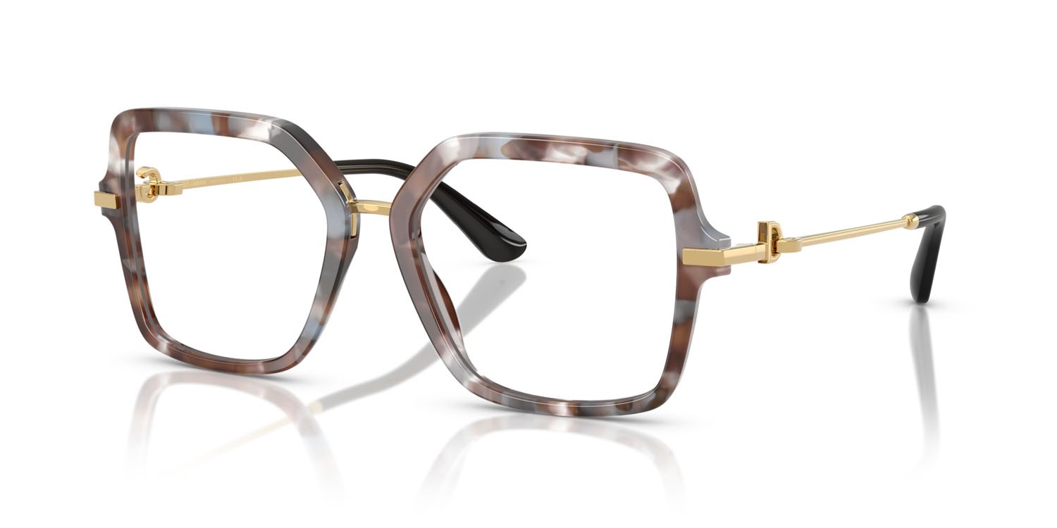 Brillen Dolce & Gabbana DG 3396 (3445) farbe havana grigio form quadratisch gläser lente demo