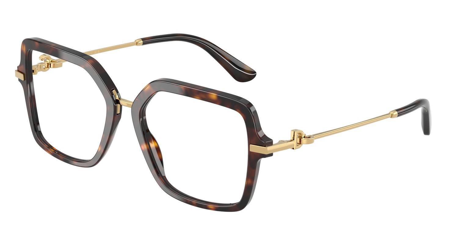 Eyeglasses Dolce & Gabbana DG 3396 (502) color havana shape square lenses lente demo