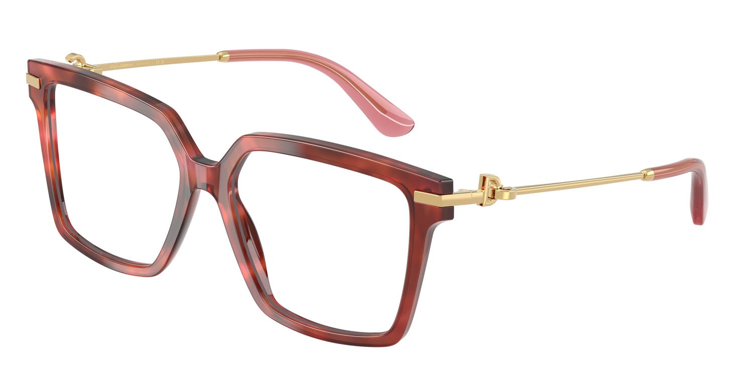 Brillen Dolce & Gabbana DG 3397 (3444) farbe marrone havana form quadratisch gläser lente demo