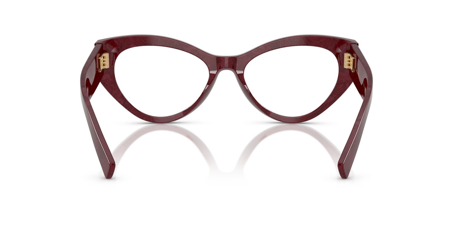 Occhiali da vista Dolce & Gabbana DG 3403 (3442) colore bordeaux pizzo forma cat eye lenti lente demo