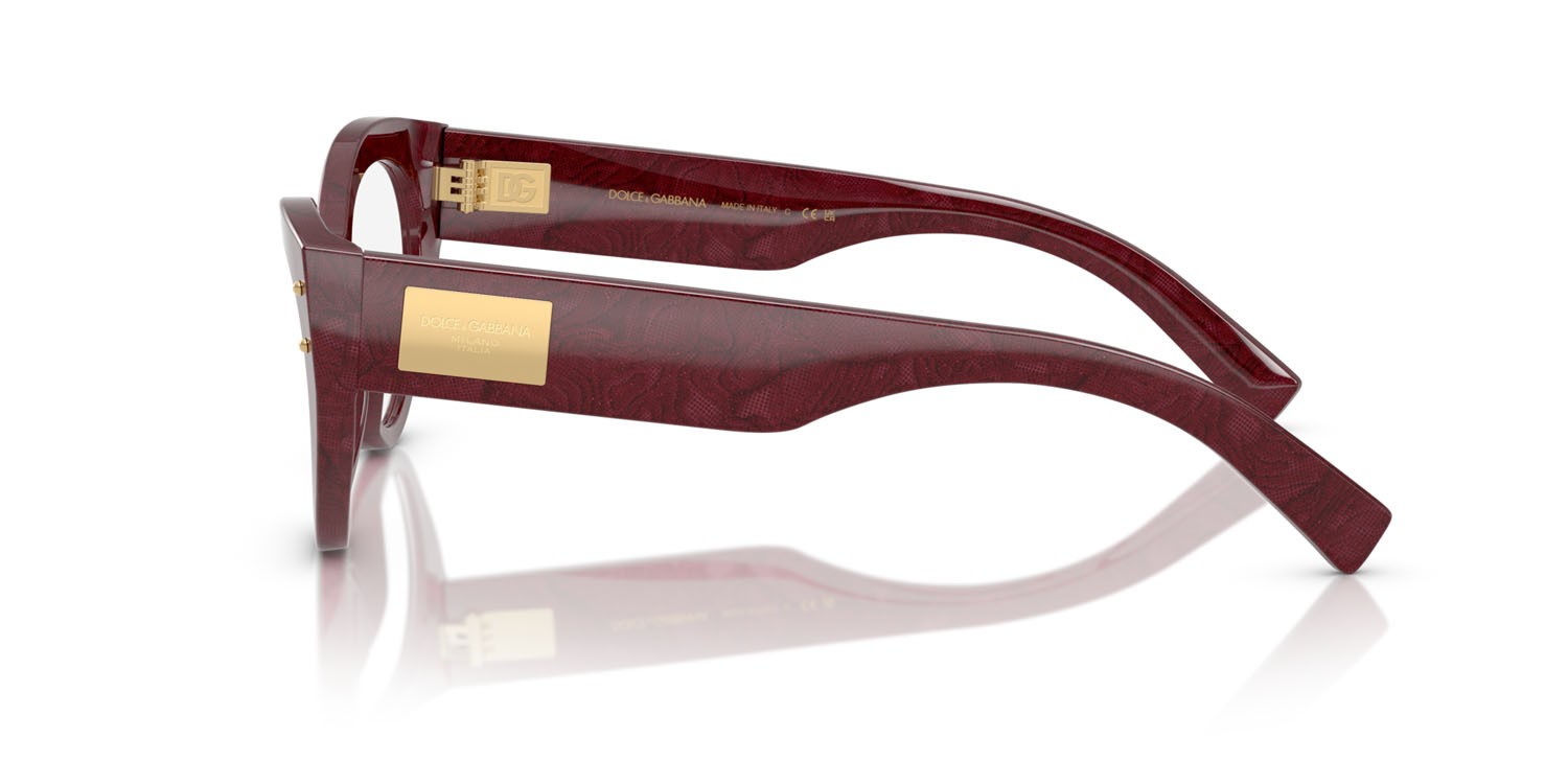 Occhiali da vista Dolce & Gabbana DG 3403 (3442) colore bordeaux pizzo forma cat eye lenti lente demo