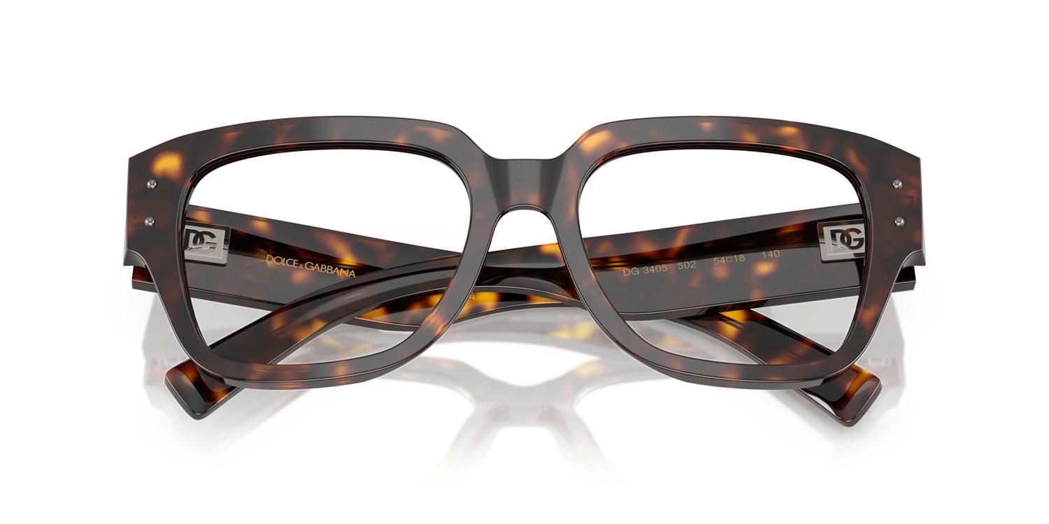 Eyeglasses Dolce & Gabbana DG 3405 (502) color havana shape square lenses lente demo