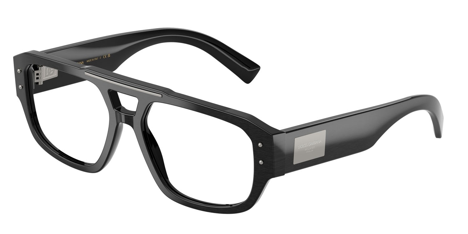 Brillen Dolce & Gabbana DG 3406 (2820) farbe nero spazzolato form aviator gläser lente demo