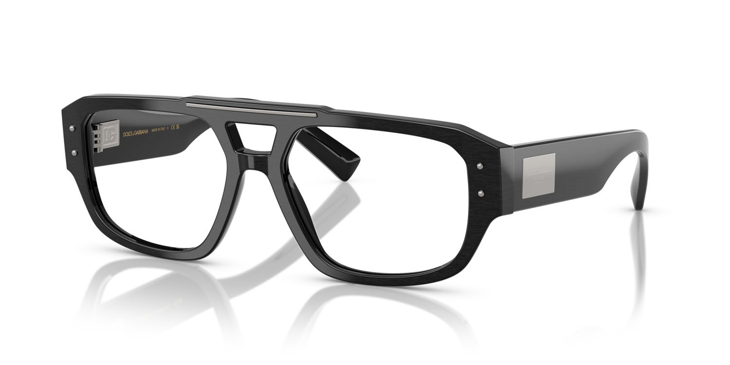 Brillen Dolce & Gabbana DG 3406 (2820) farbe nero spazzolato form aviator gläser lente demo