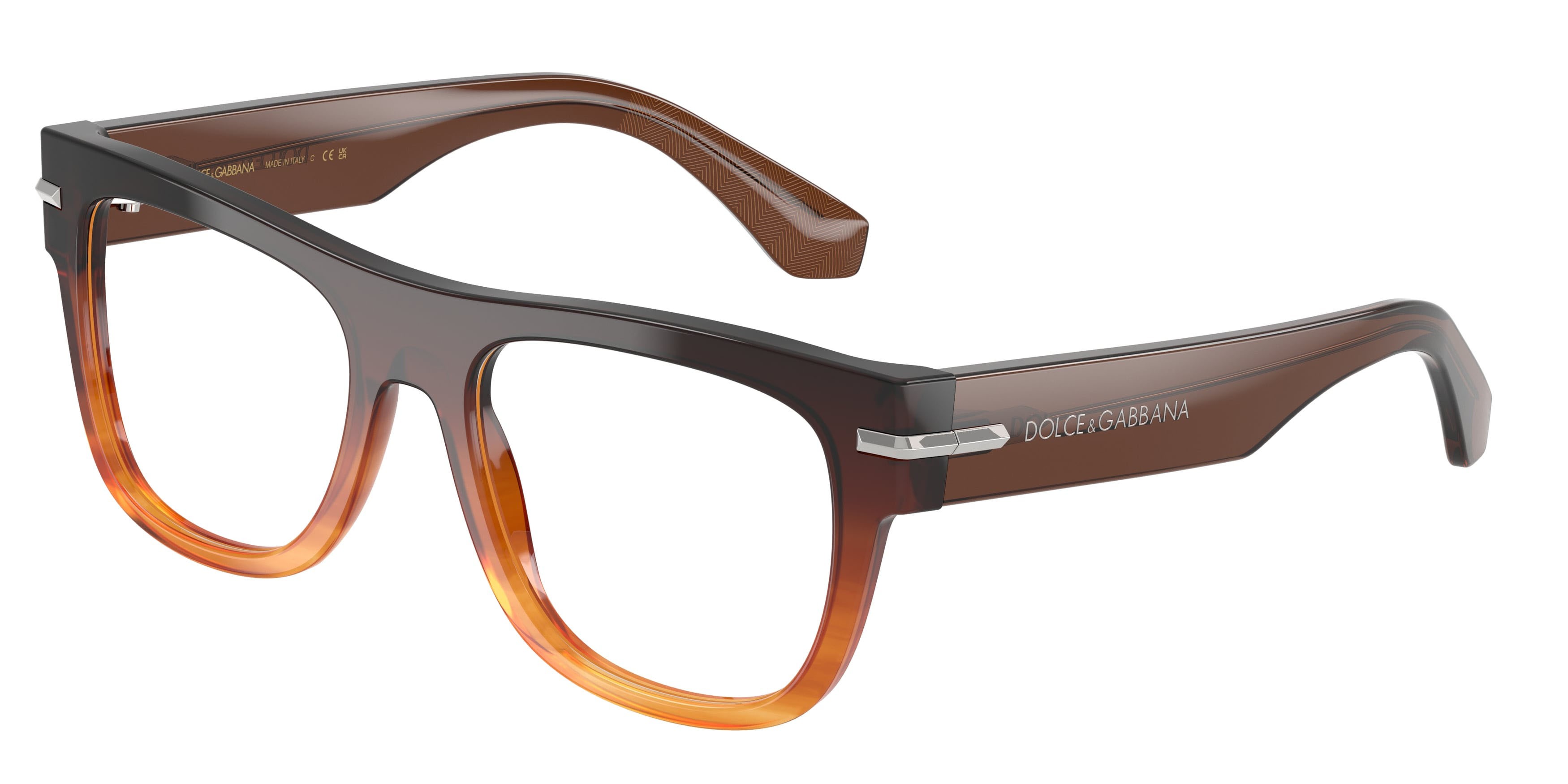Occhiali da vista Dolce & Gabbana DG 3407 (3486) colore marrone striato sfumato forma quadrato lenti lente demo