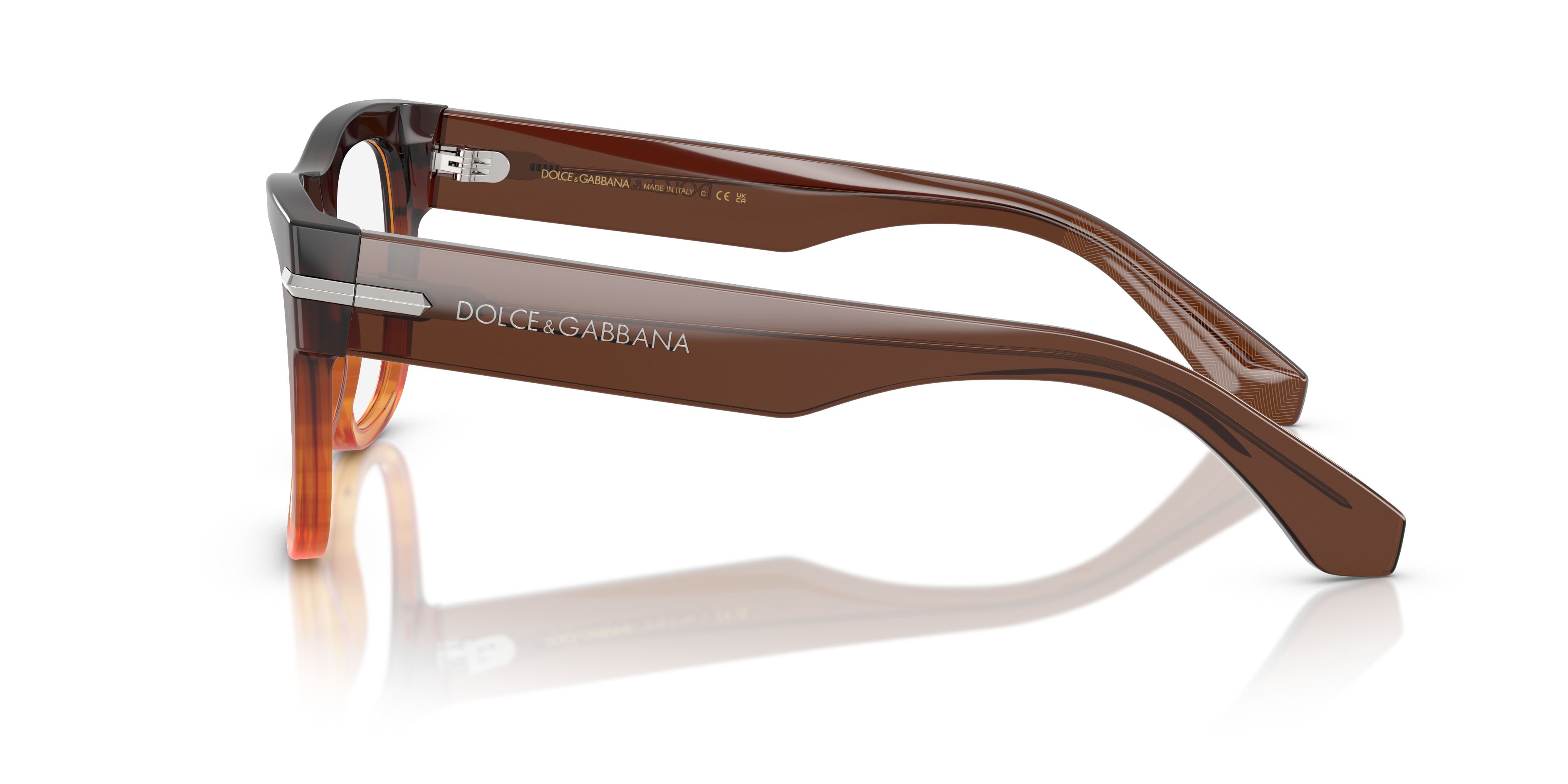 Occhiali da vista Dolce & Gabbana DG 3407 (3486) colore marrone striato sfumato forma quadrato lenti lente demo