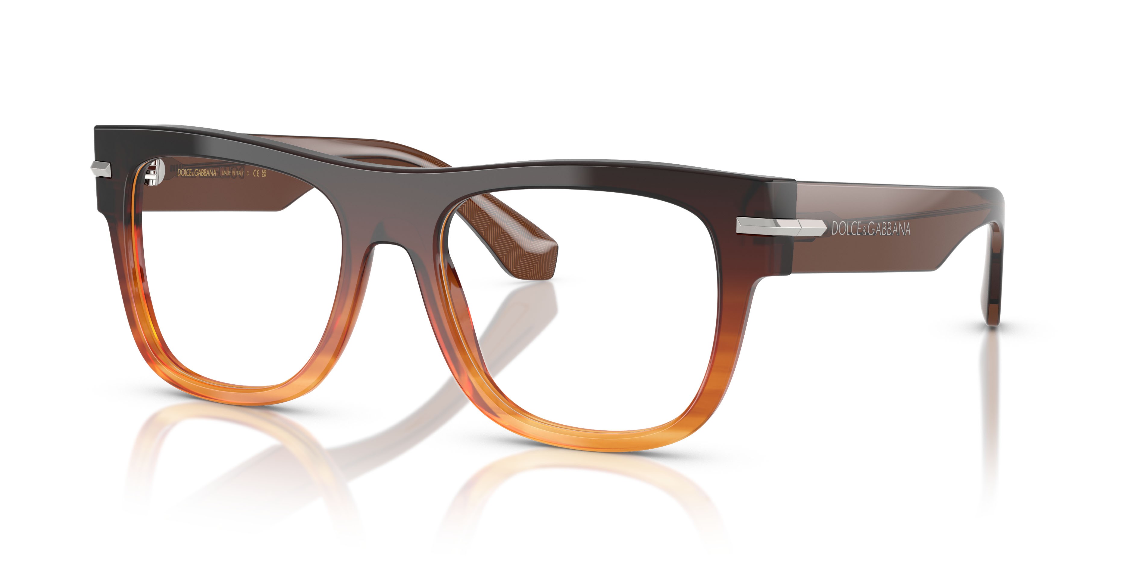 Occhiali da vista Dolce & Gabbana DG 3407 (3486) colore marrone striato sfumato forma quadrato lenti lente demo