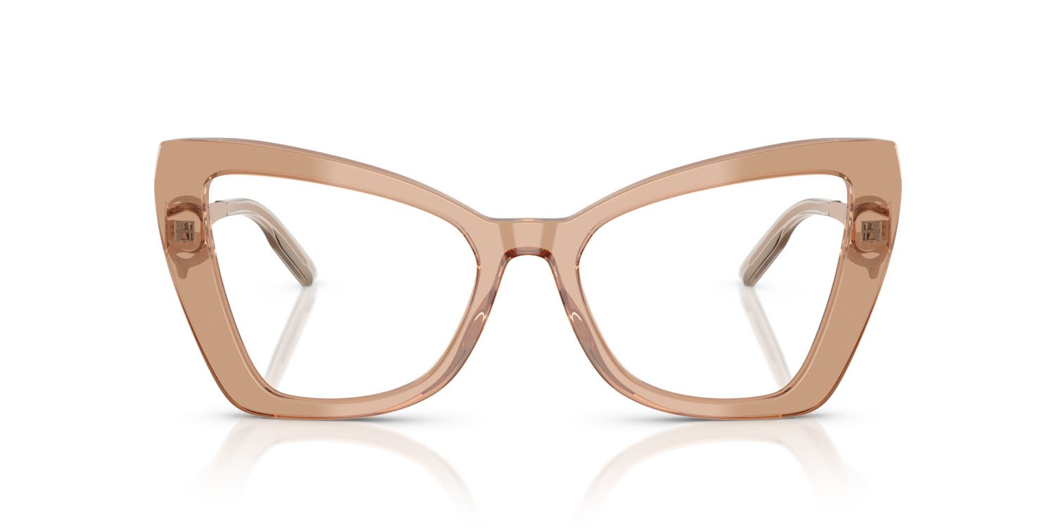 Brillen Dolce & Gabbana DG 3409 (3432) farbe cammello trasparente form cat-eye gläser lente demo