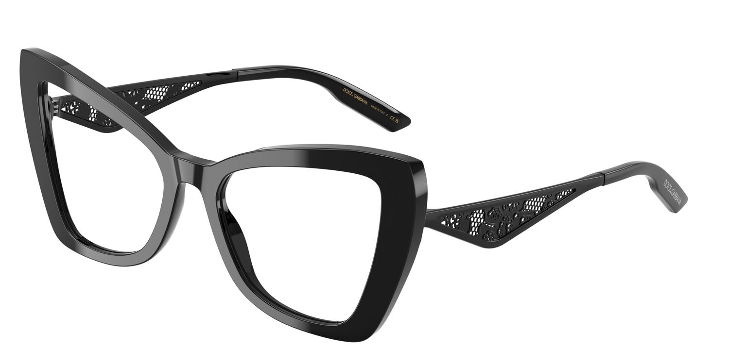 Eyeglasses Dolce & Gabbana DG 3409 (501) color nero shape cat eye lenses lente demo