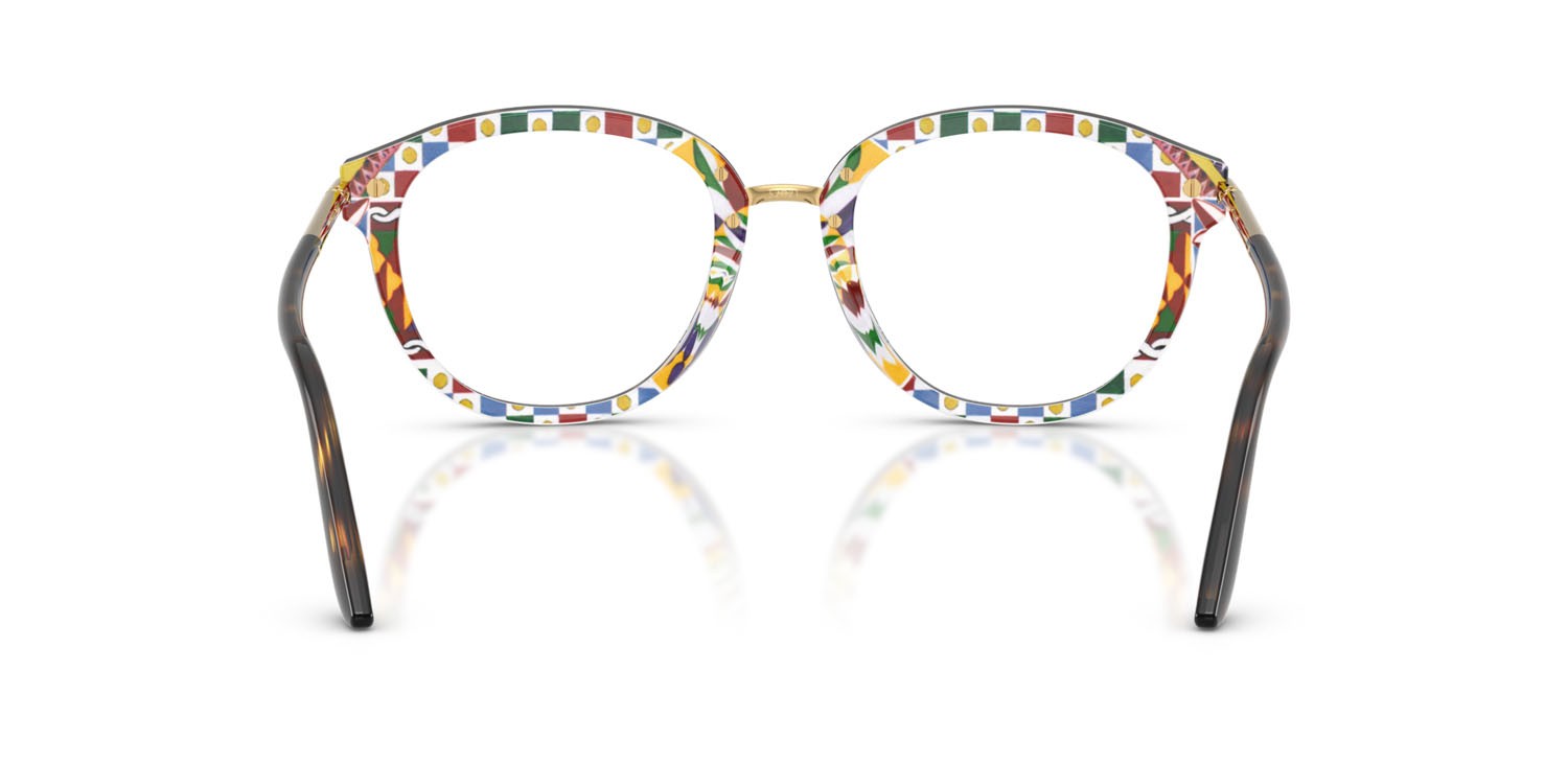 Occhiali da vista Dolce & Gabbana DG 3410 (3217) colore havana su stampa carretto forma pantos lenti lente demo
