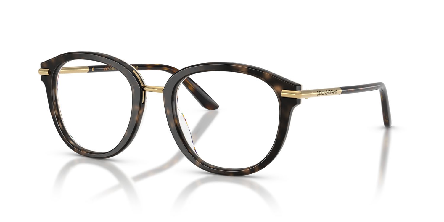 Occhiali da vista Dolce & Gabbana DG 3410 (3217) colore havana su stampa carretto forma pantos lenti lente demo