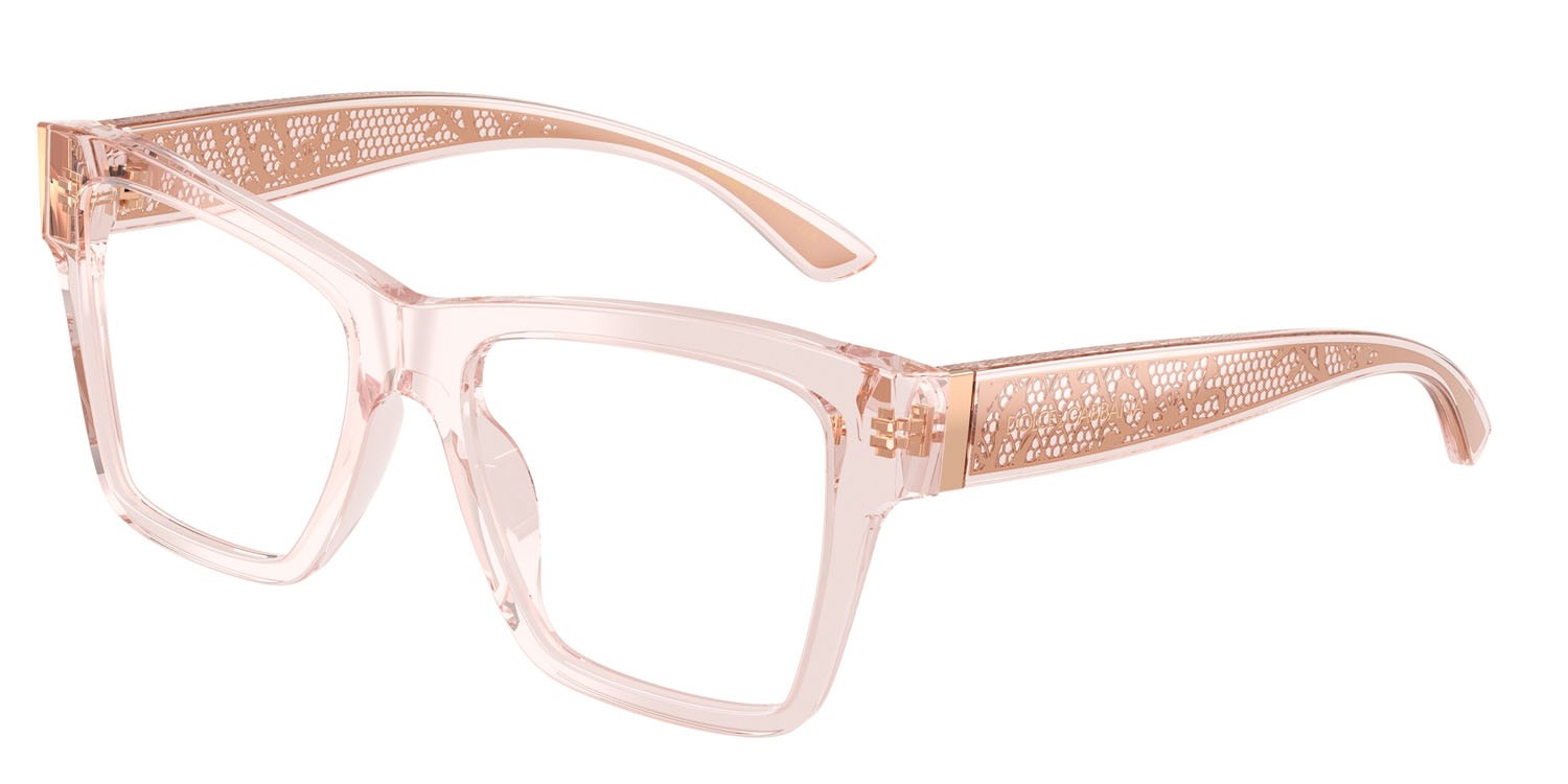 Eyeglasses Dolce & Gabbana DG 3411 (3148) color rosa trasparente shape square lenses lente demo
