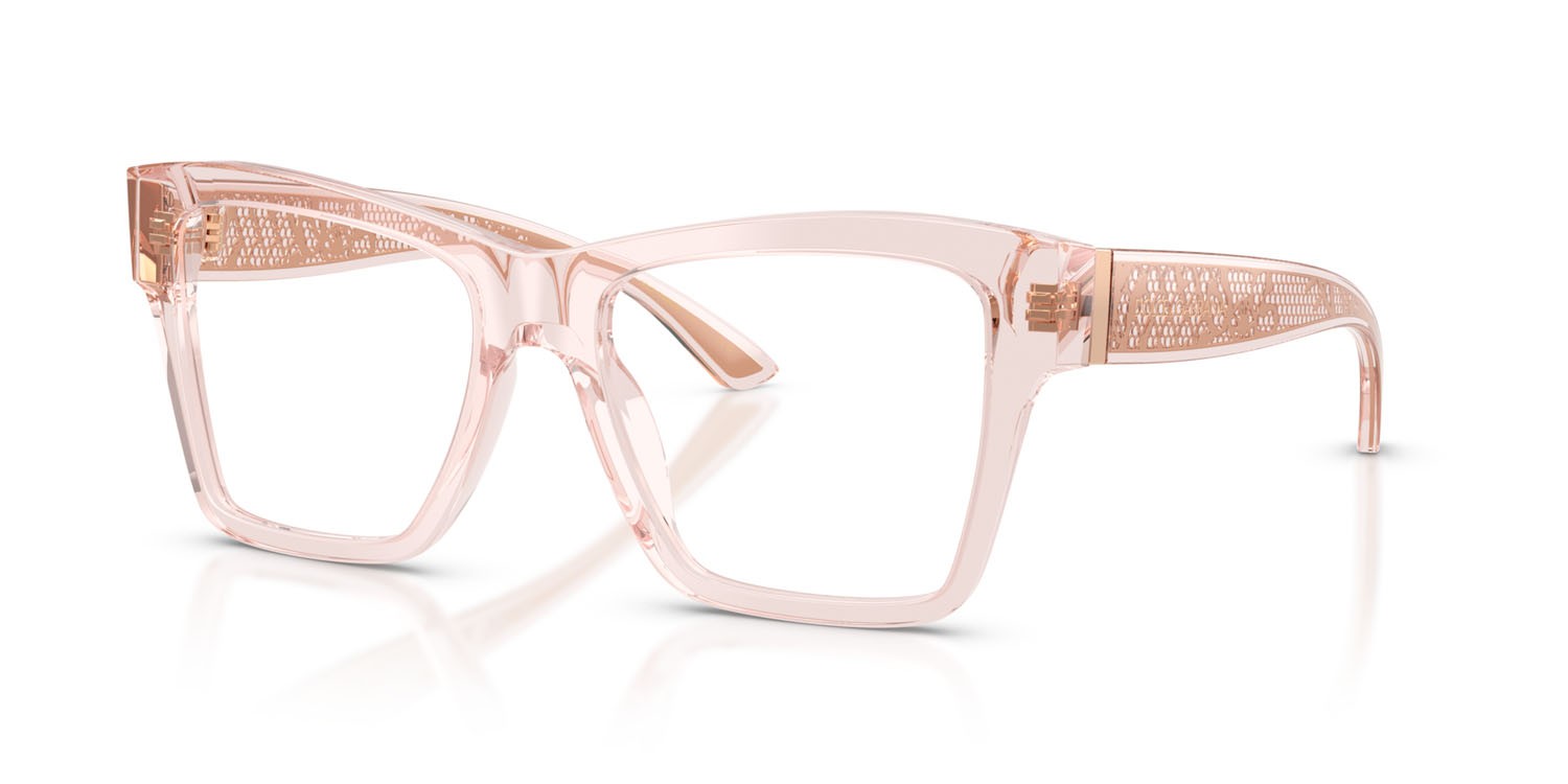 Eyeglasses Dolce & Gabbana DG 3411 (3148) color rosa trasparente shape square lenses lente demo