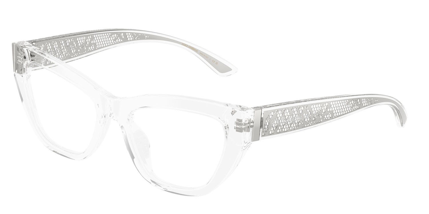 Eyeglasses Dolce & Gabbana DG 3412 (3133) color cristallo shape cat eye lenses lente demo
