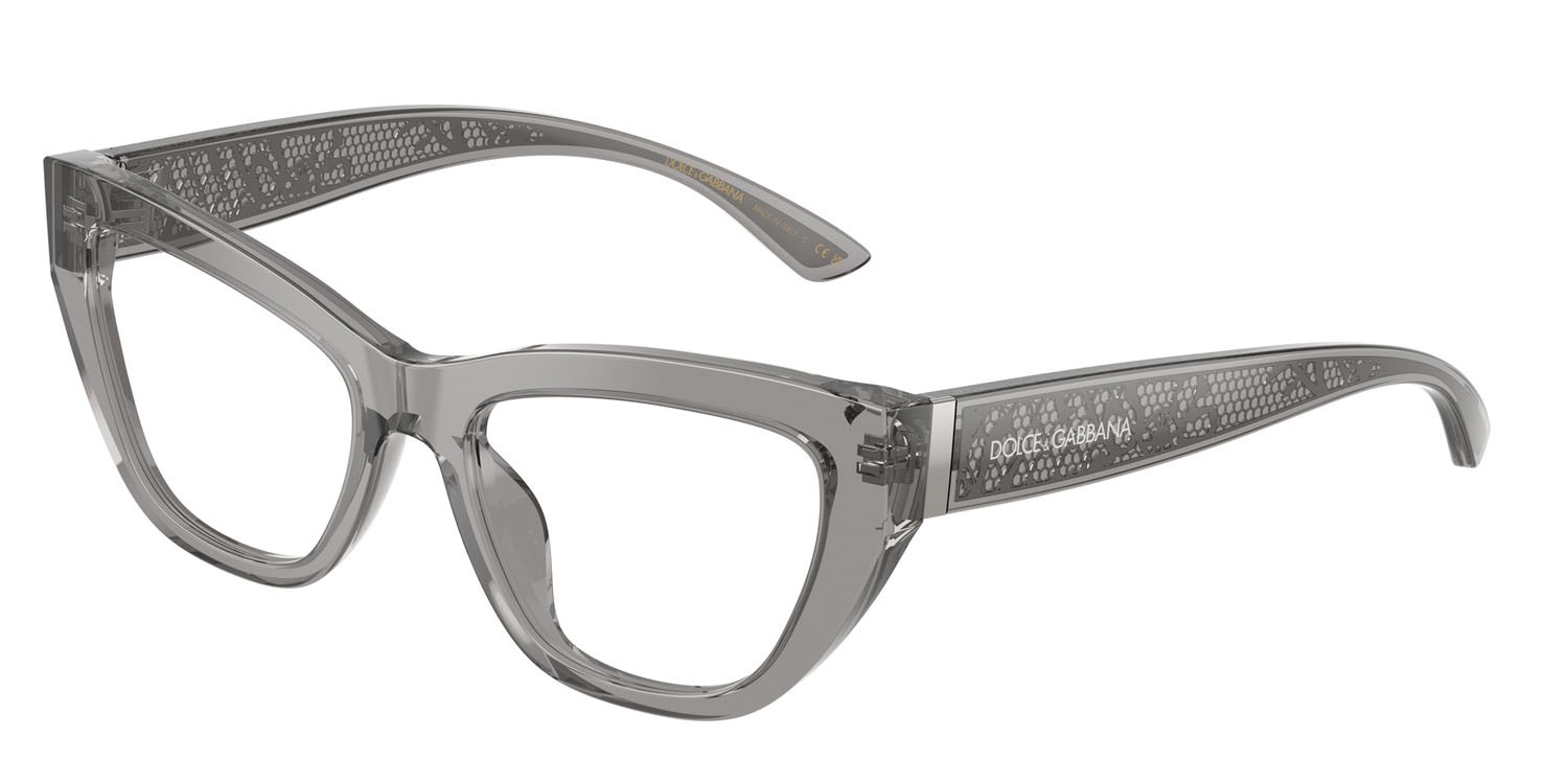 Eyeglasses Dolce & Gabbana DG 3412 (3160) color grigio scuro shape cat eye lenses lente demo