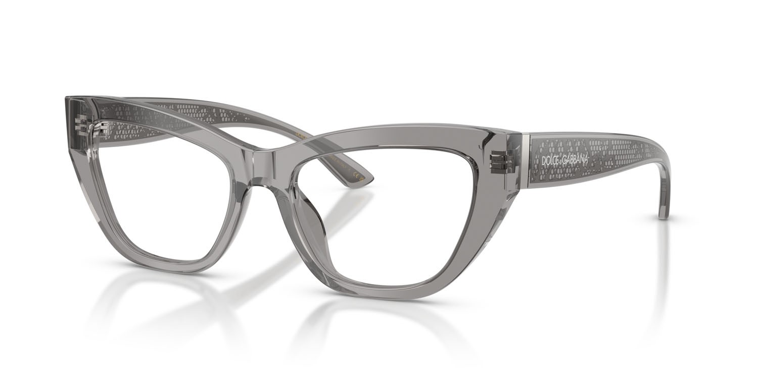 Eyeglasses Dolce & Gabbana DG 3412 (3160) color grigio scuro shape cat eye lenses lente demo