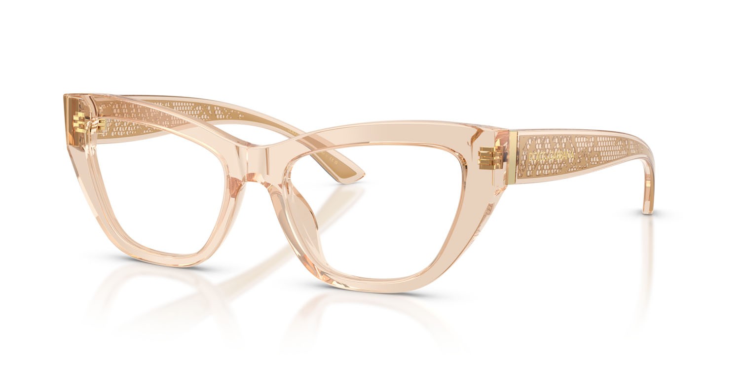 Occhiali da vista Dolce & Gabbana DG 3412 (3432) colore cammello trasparente forma cat eye lenti lente demo