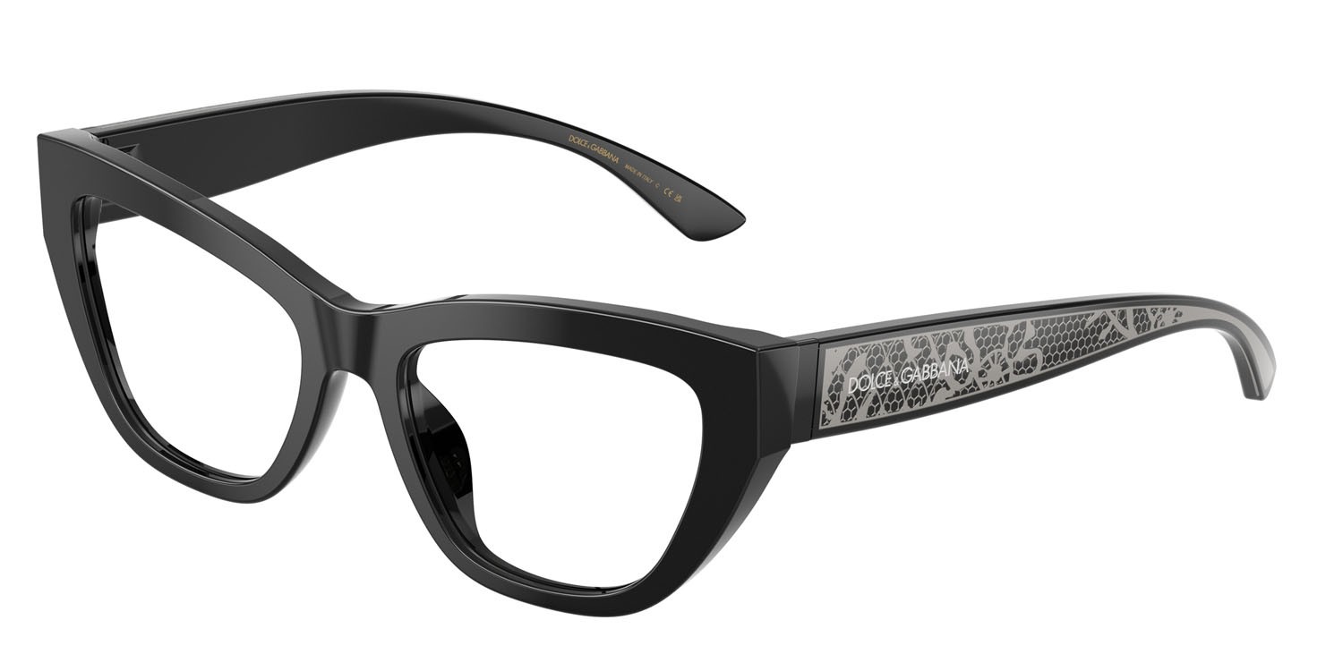 Eyeglasses Dolce & Gabbana DG 3412 (501) color nero shape cat eye lenses lente demo